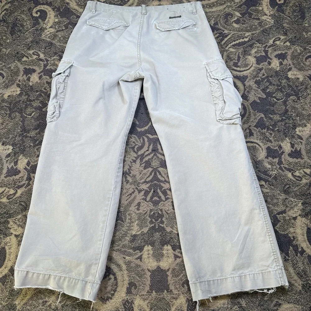 Vtg Y2k Banana Republic Beige Cargo Pants Mens Size 32x30 Distressed